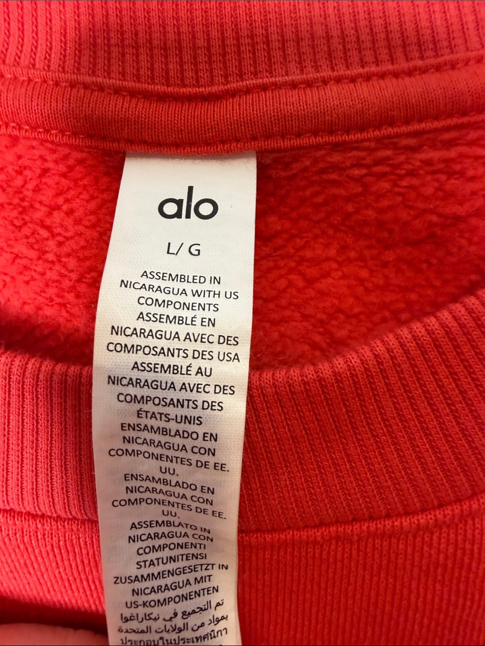 Alo Yoga Red Accolade Crew Neck Pullover Oversized Sweatshirt Large - Picture 4 of 15